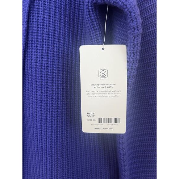 Athleta Azalea Merino Wool Cobalt Cashmere Chunky Knit Sweater Size XS NWT $249 - Picture 3 of 7